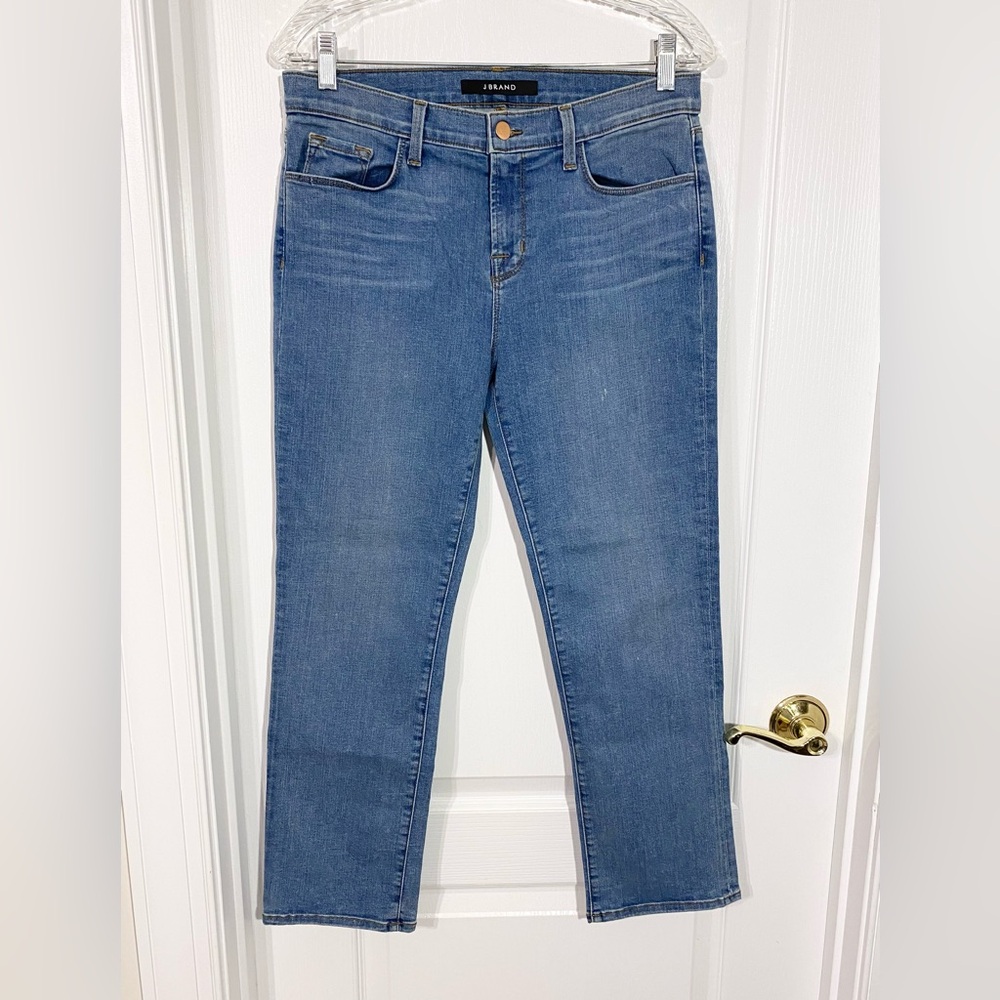 NEW J Brand USA MADE Sylvie Mid Rise Cropped Jeans Pico Wash Size 30